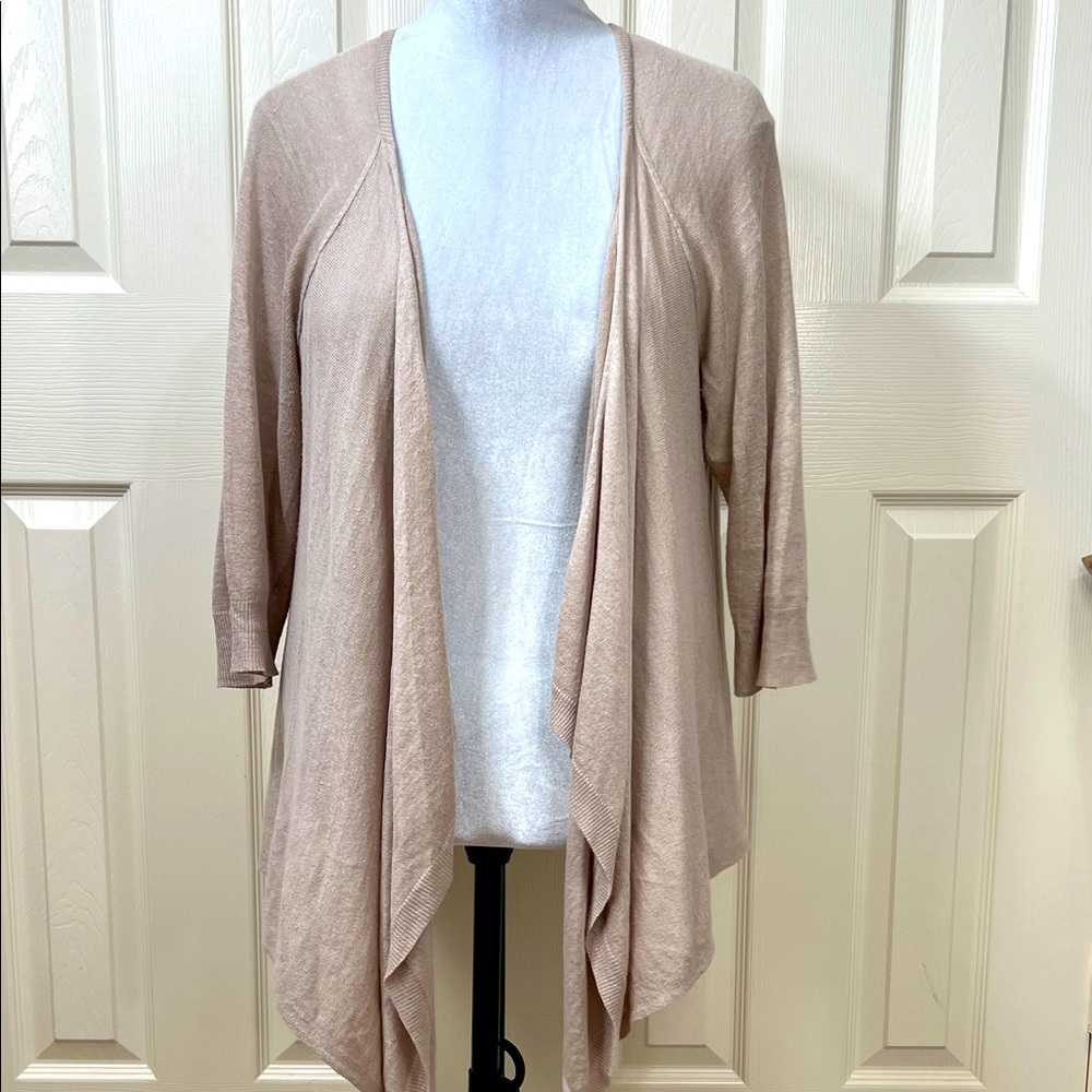 Chico's Tan Brown Open Front Pattern Back Bren Ca… - image 1